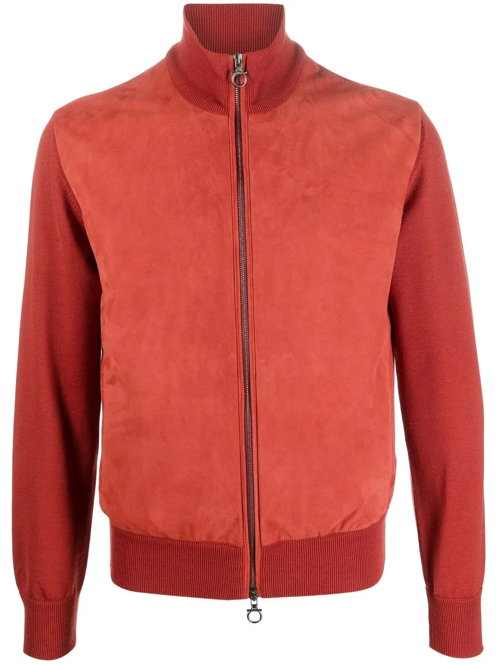 

Ferragamo suede front bomber jacket - Rojo