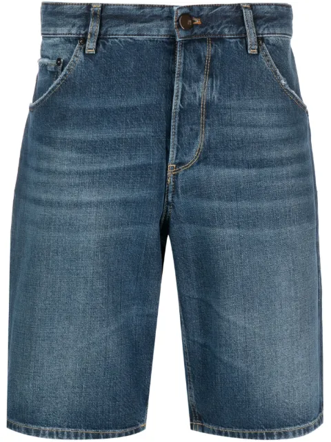 straight-leg denim shorts