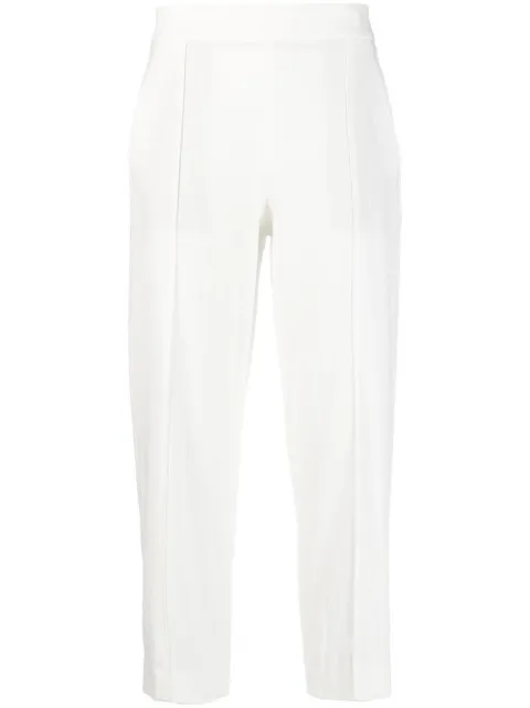 Vince linen-blend cropped trousers