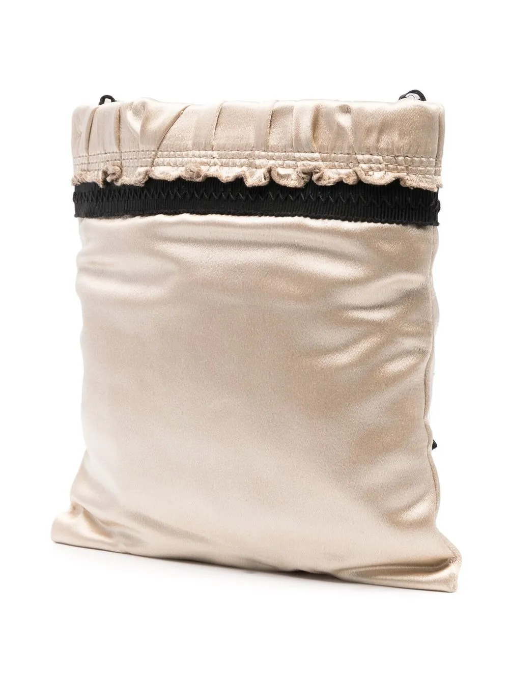 2000s Triangle Logo Satin Crossbody Bag