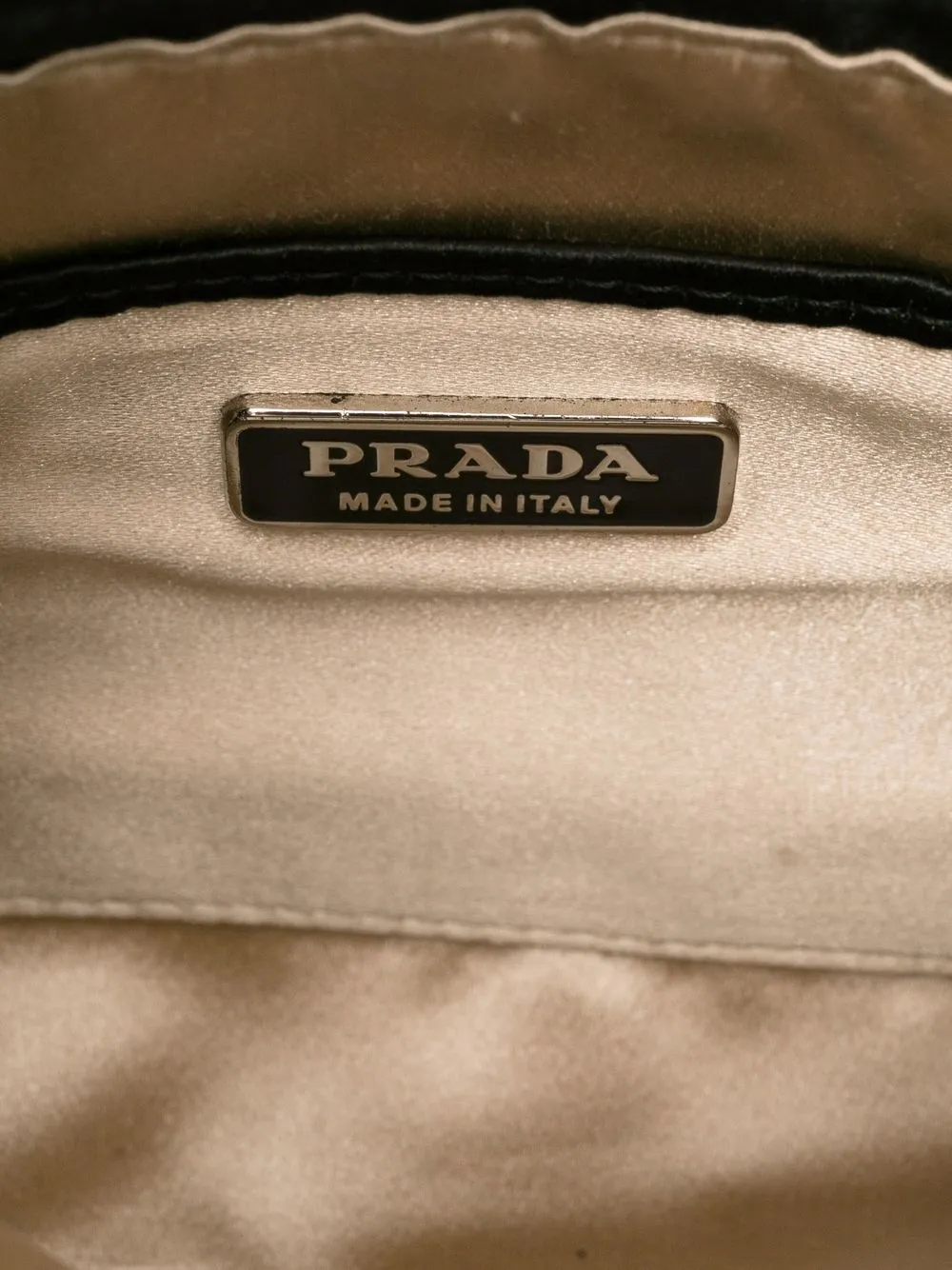 2000s Triangle Logo Satin Crossbody Bag