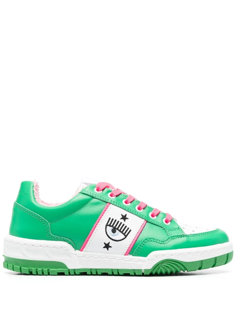 

Chiara Ferragni logo-embroidered low-top sneakers - Green