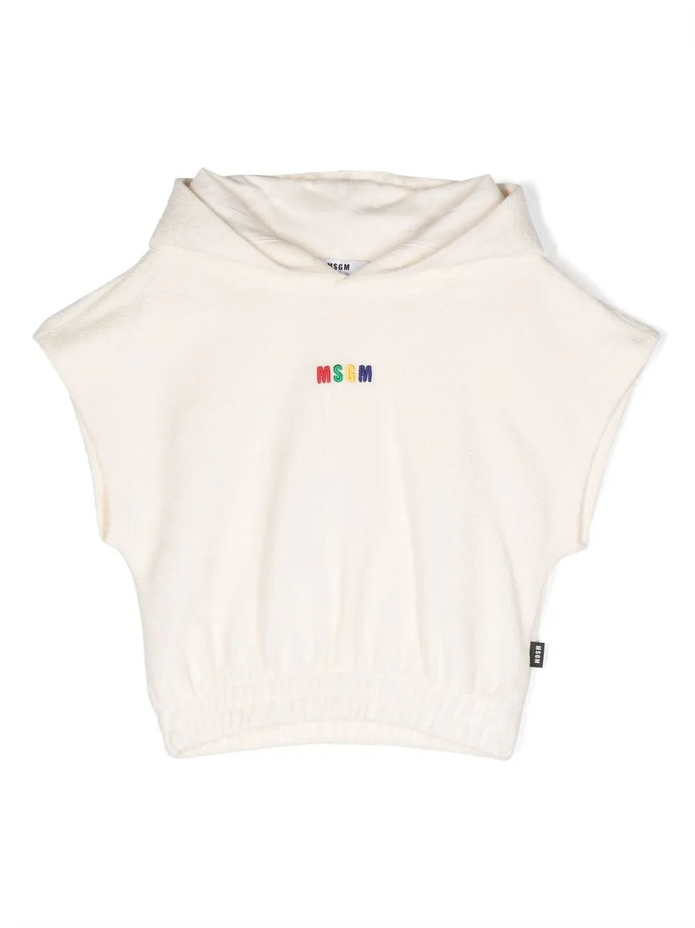 

MSGM Kids cap-sleeves hooded pullover - Neutrals
