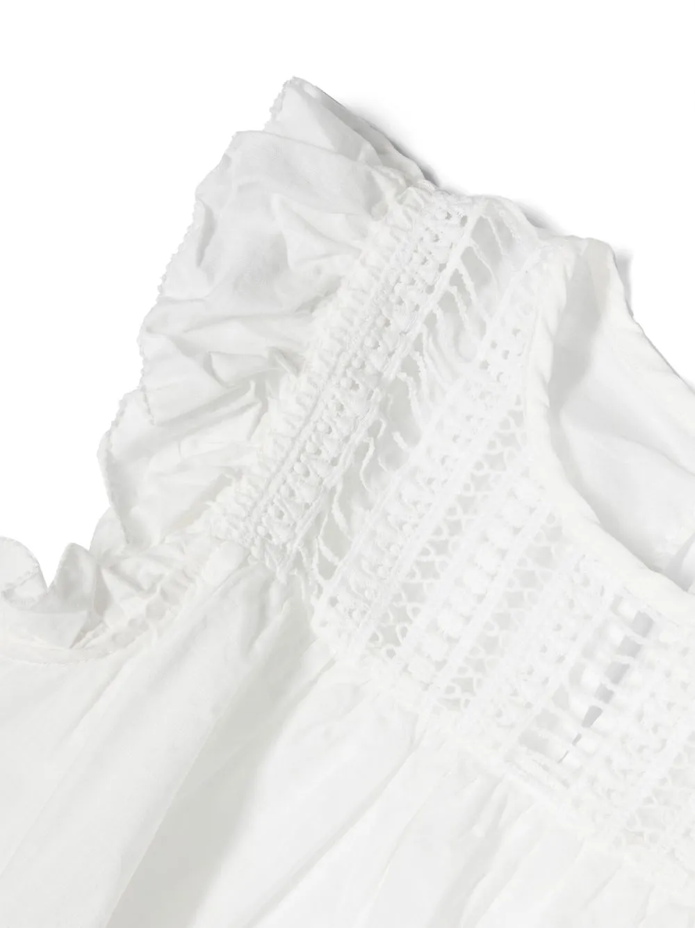 The New Society Ruffle-detail Sleeveless Blouse In 白色
