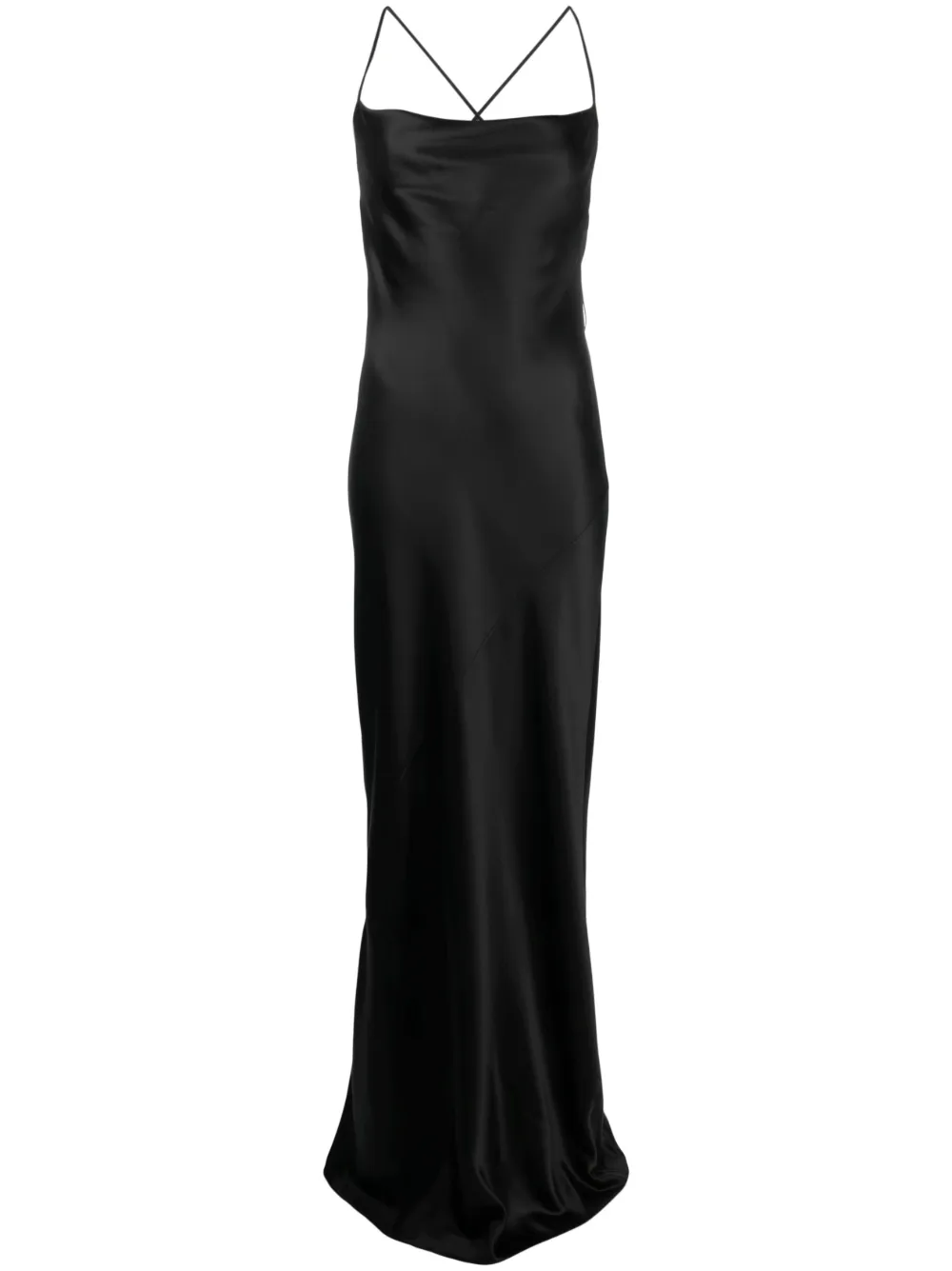 Saint Laurent robe longue à fini satiné - Noir Top Merken Winkel