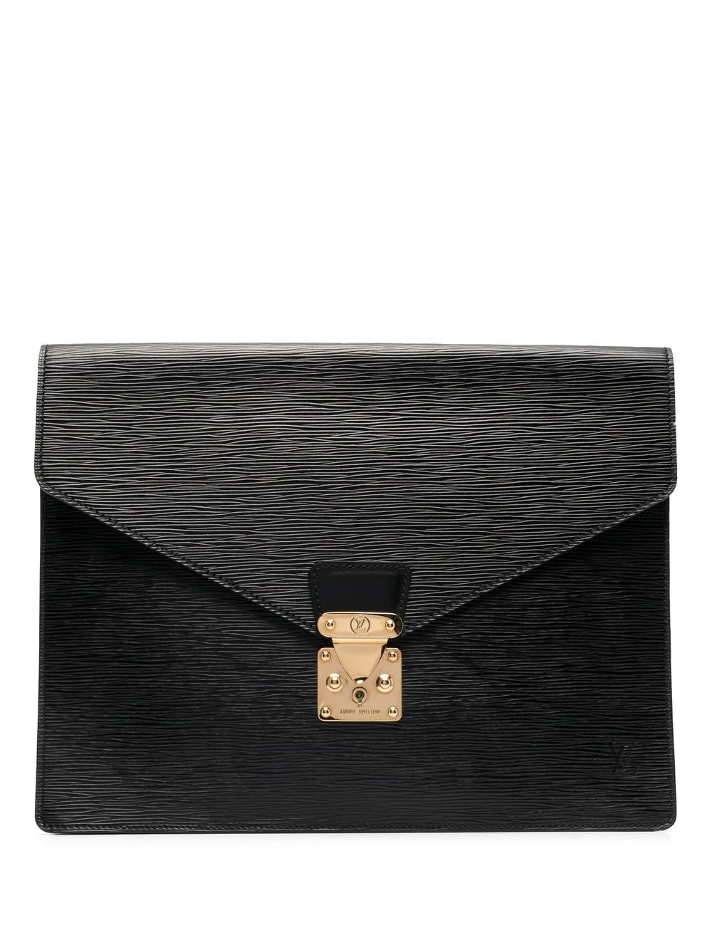 Pre-owned Louis Vuitton 2000s  Épi Front Flap Clutch In Black
