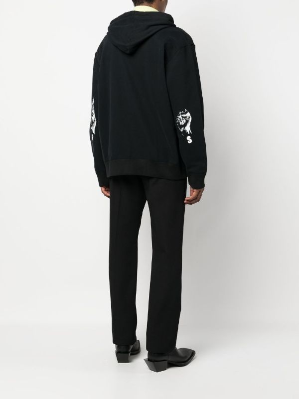 Raf Simons Logo Patch Zipped Hoodie - Farfetch