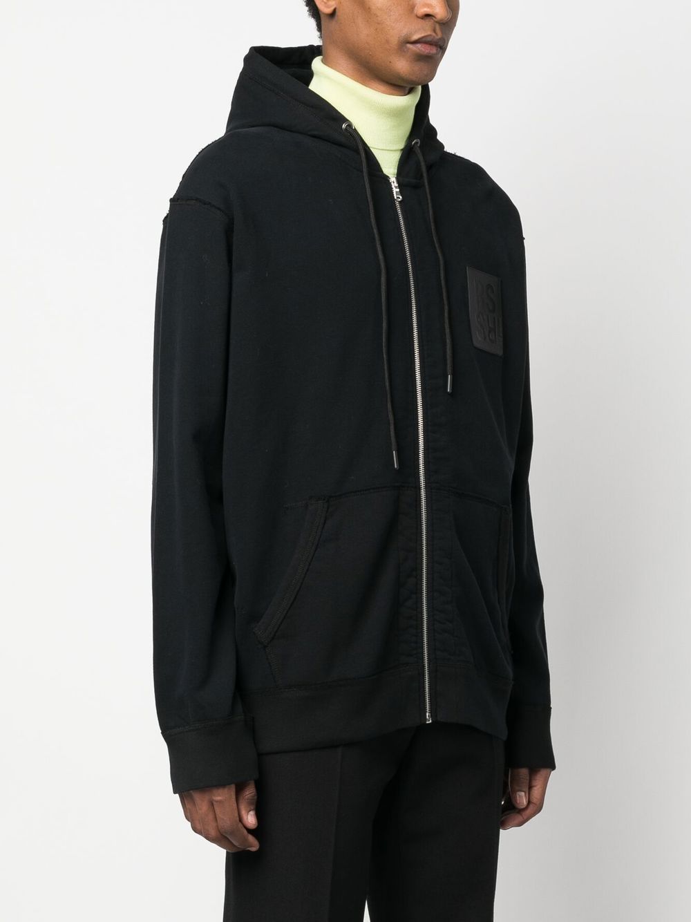 Raf Simons Logo Patch Zipped Hoodie - Farfetch