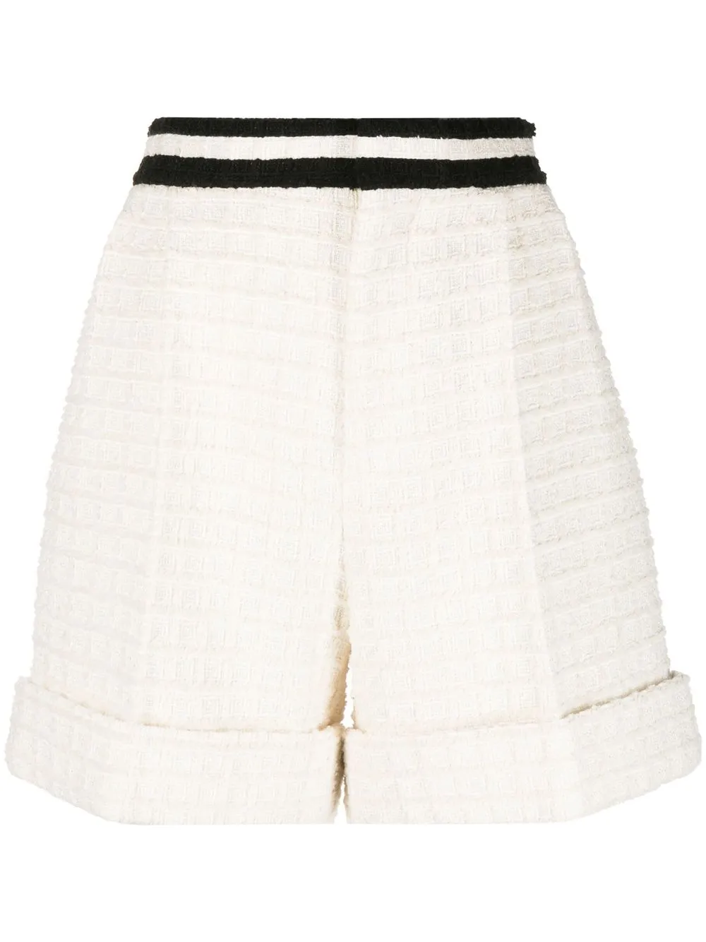 

Gucci turn-up hem tweed shorts - Blanco