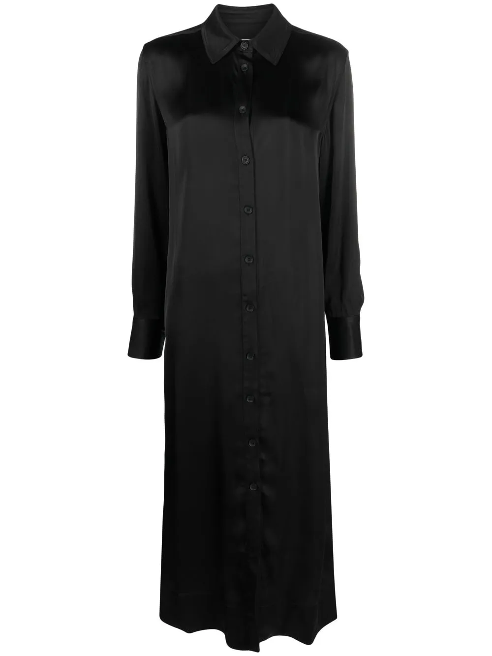 

Loulou Ara satin shirtdress - Black