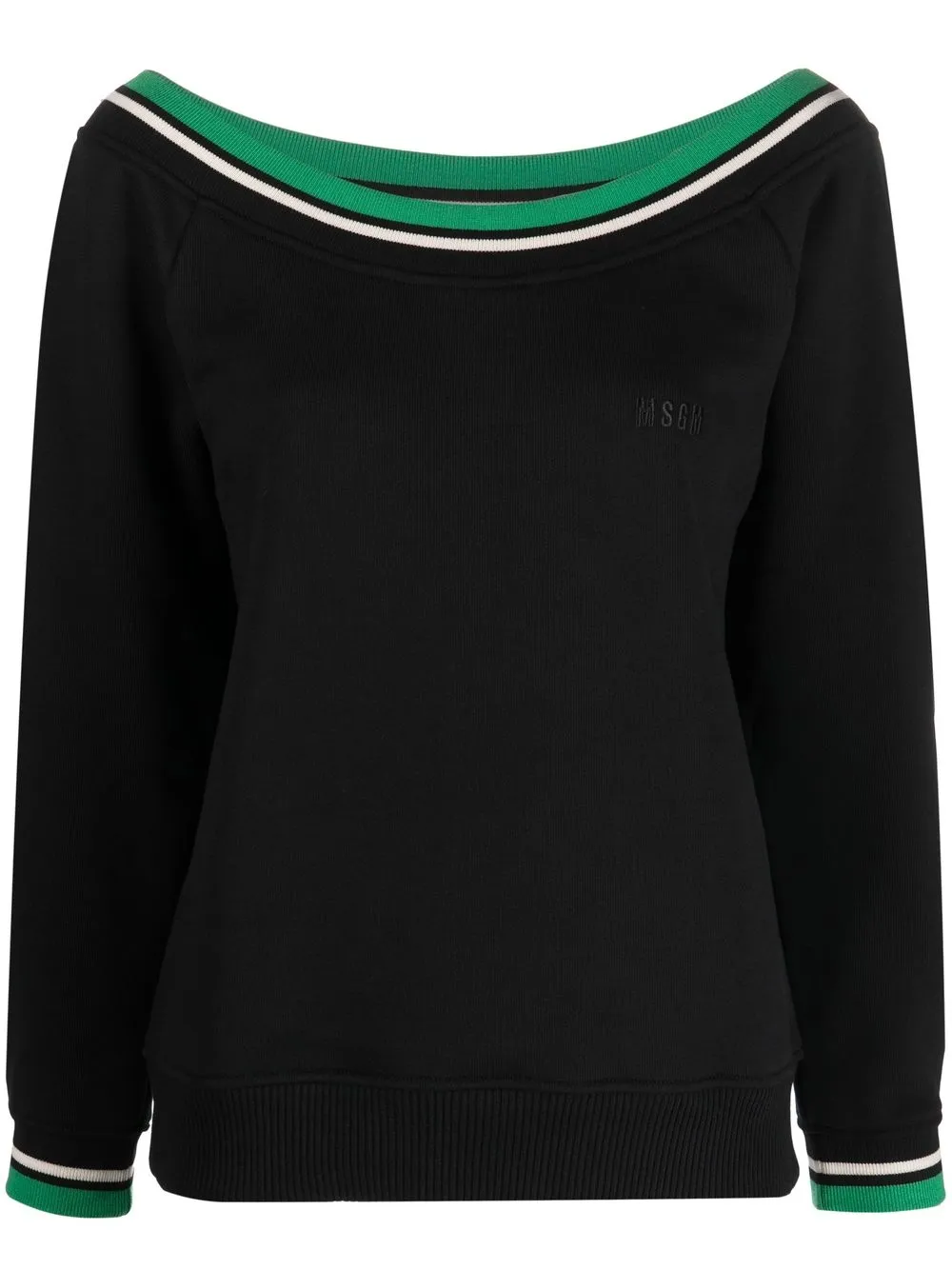 

MSGM sudadera con logo bordado - Negro