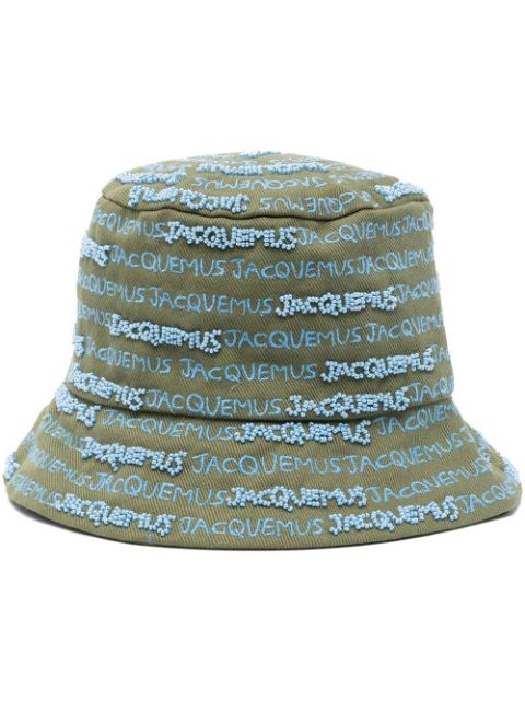 Jacquemus embroidered-logo bucket hat Men