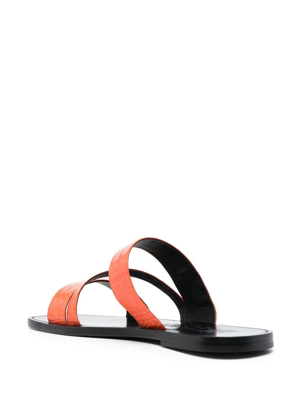 Shop Moschino Crocodile Crossover Strap Sandals In Orange
