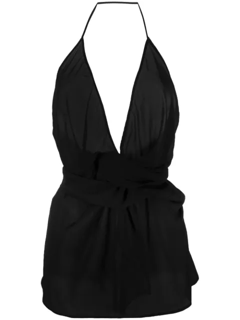 Rick Owens V-neck tie-fastening blouse 