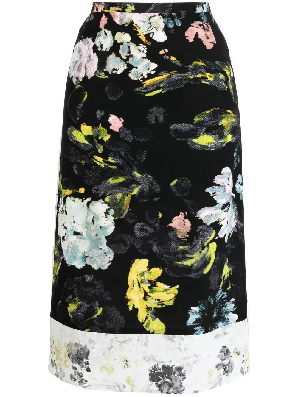 

JOSEPH floral-print silk skirt - Black