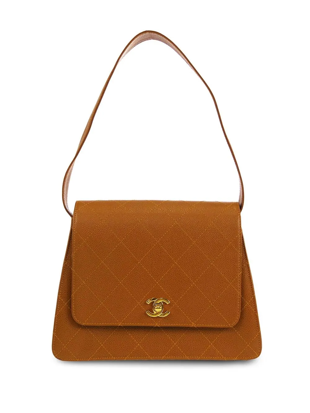 

CHANEL Pre-Owned 1998 CC Turn-lock diamond-quilted shoulder bag - Brown