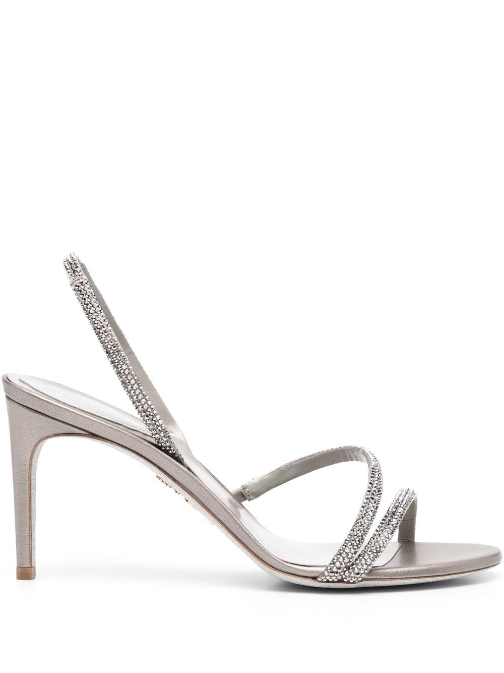 René Caovilla Crystal-embellishment 88mm Sandals In Grey