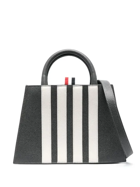 Thom Browne stripe-detail leather tote bag