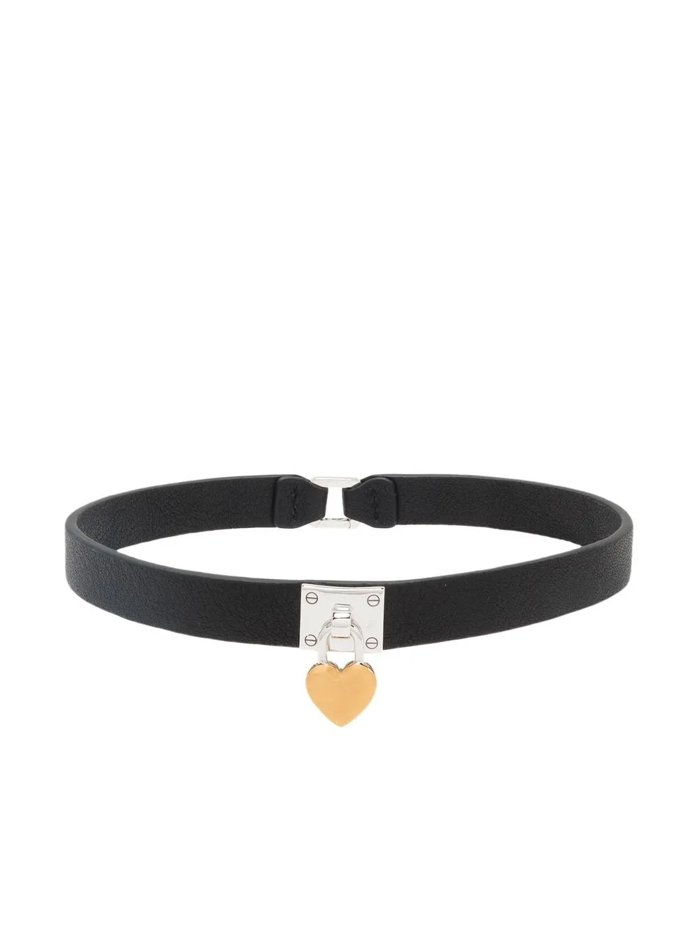 

AMBUSH heart-charm leather choker necklace - Black