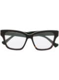 Gucci Eyewear logo-plaque square-frame glasses - Brown