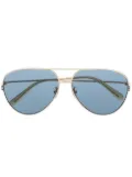 Gucci Eyewear double-bridge pilot-frame sunglasses - Gold