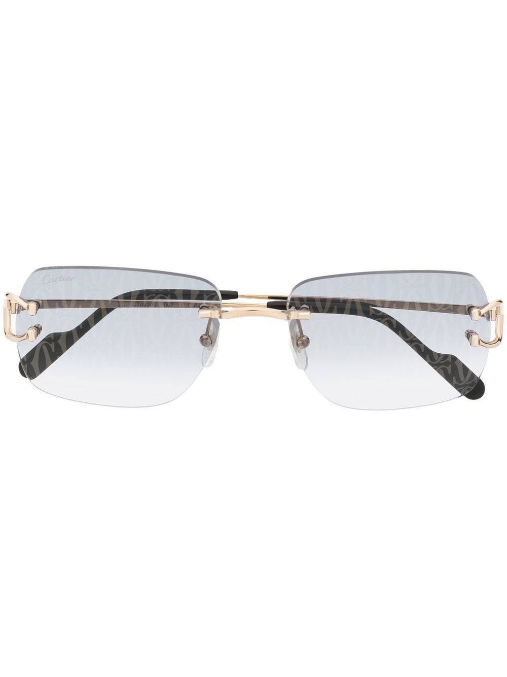 Cartier Lens Decal Pattern Sunglasses In Gold