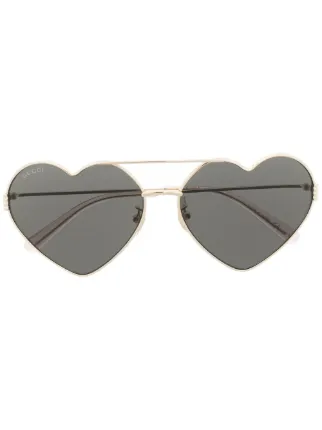 Gucci Eyewear ハートフレーム サングラス | ゴールドトーン | FARFETCH JP