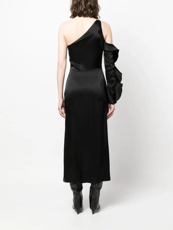 david koma asymmetric dress ASYMMETRIC CUT STRAPLESS MIDI DRESS David Koma