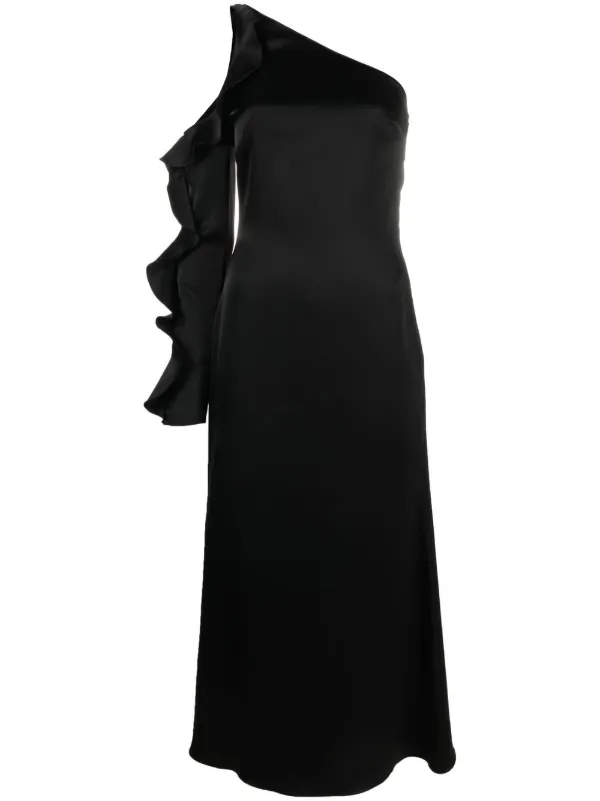 david koma asymmetric dress David Koma ASYMMETRIC HEM RUCHED MINI DRESS GREEN / 8