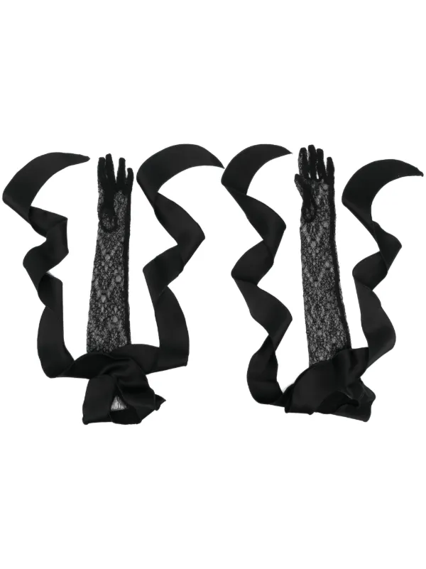 David Koma Lace Elbow-length Gloves in Black