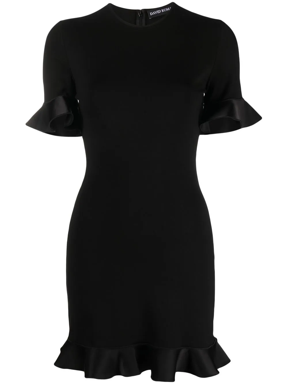 

David Koma open-back ruffled minidress - Black