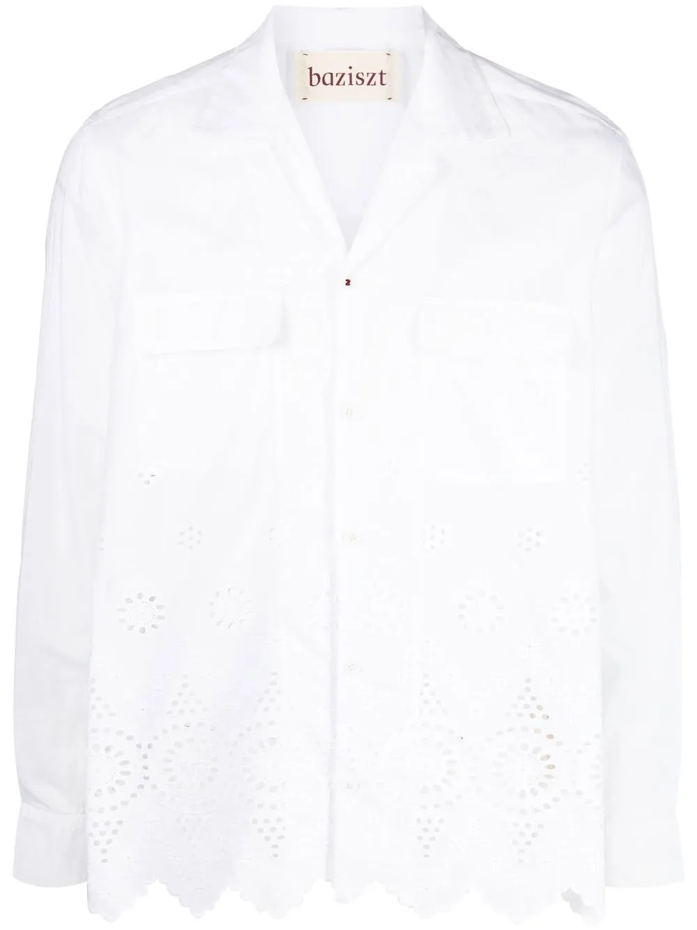 Baziszt cut-out floral detailing shirt - White