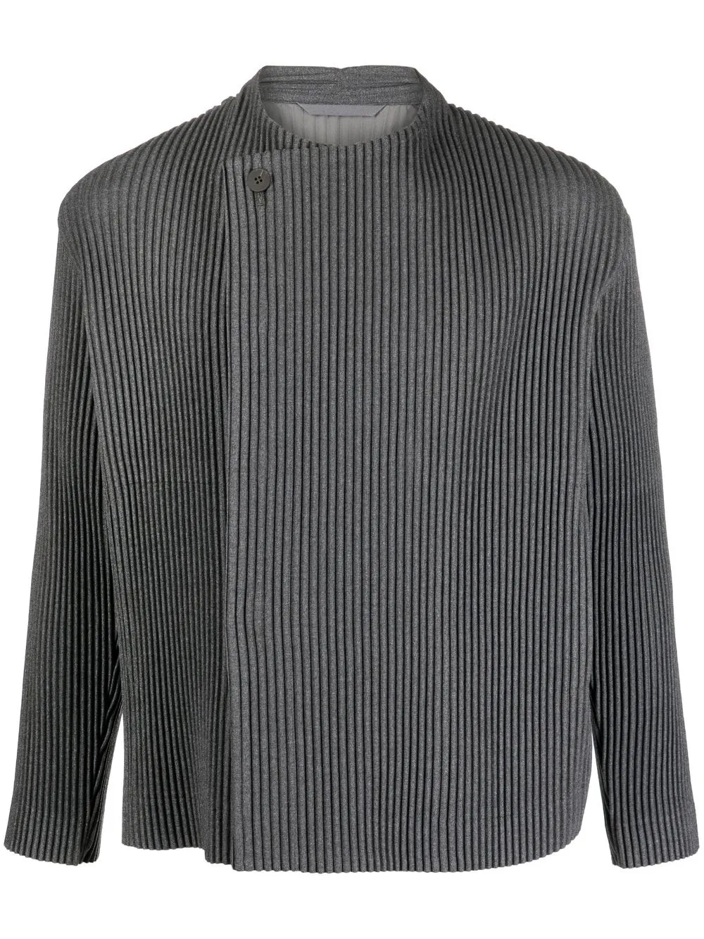 

Issey Miyake cárdigan de canalé manga larga - Gris