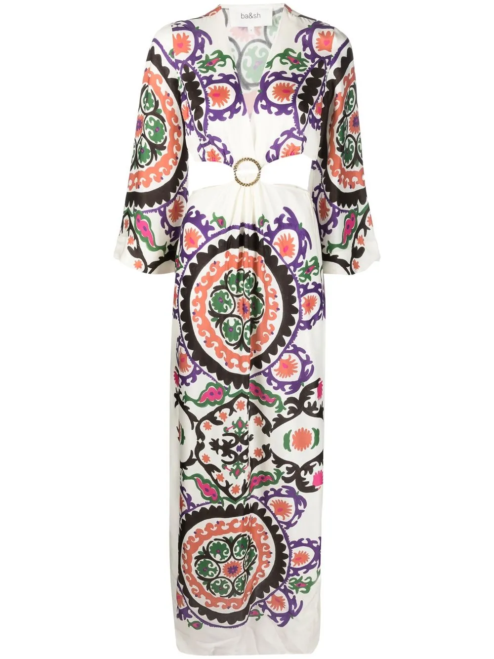 

Ba&Sh cut-out floral-print long dress - Neutrals