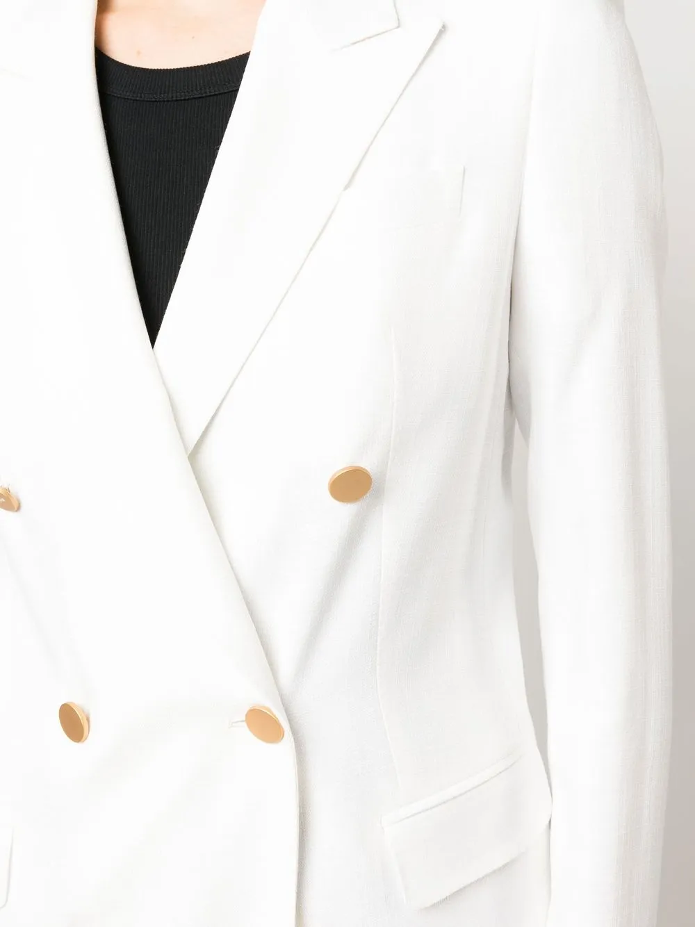 Tagliatore Grey M\u00e9lange Double-breasted Jacket In Wool In White
