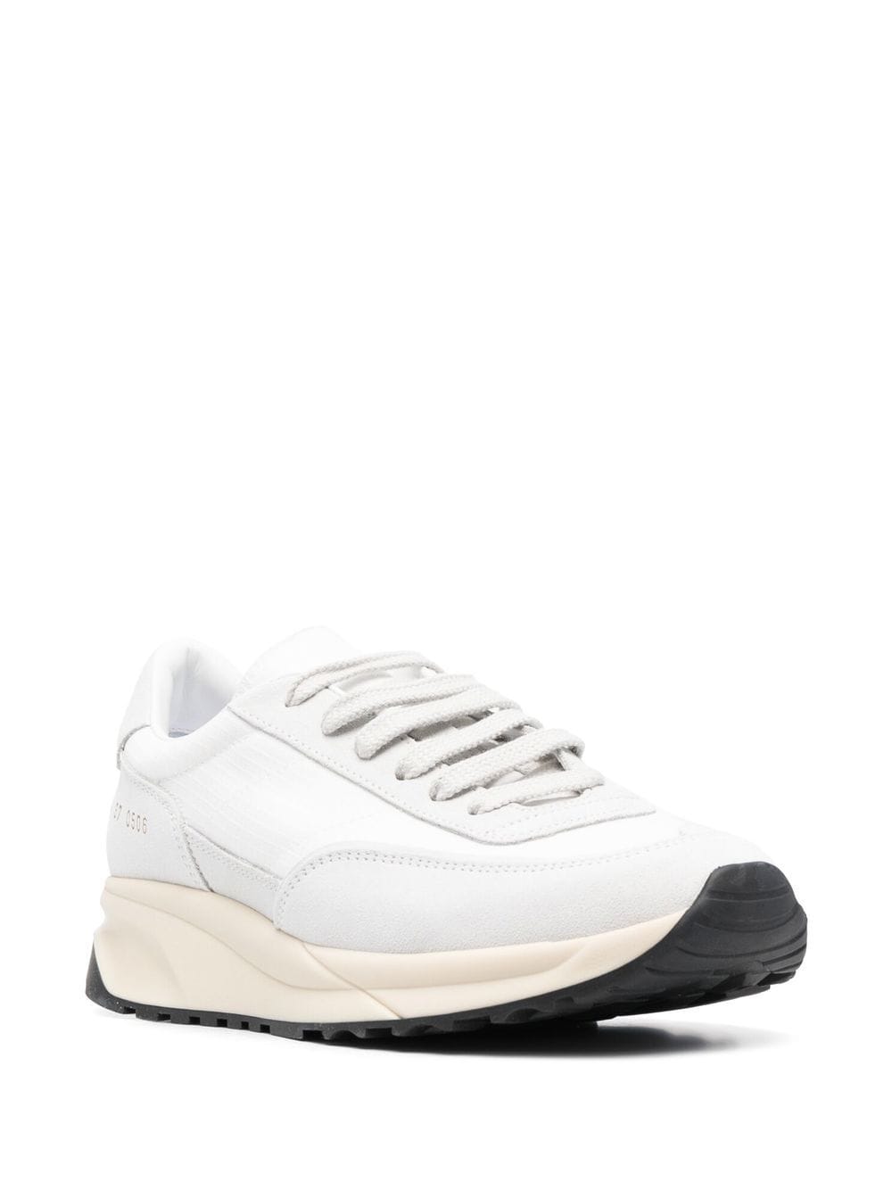 Shop Common Projects Logo-detail Low-top Sneakers In Weiss