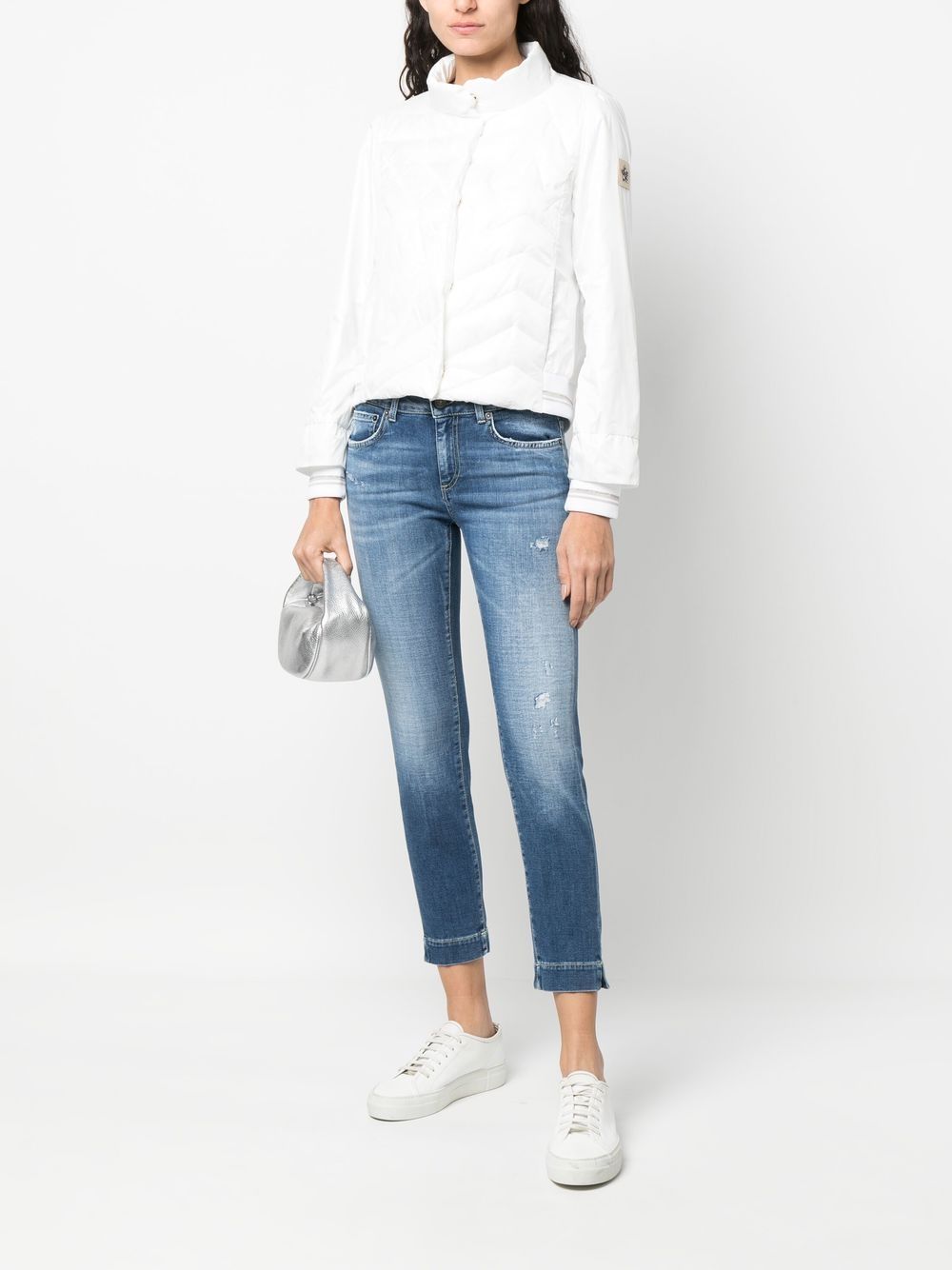 Shop Lorena Antoniazzi Star-motif Quilted Jacket In Weiss