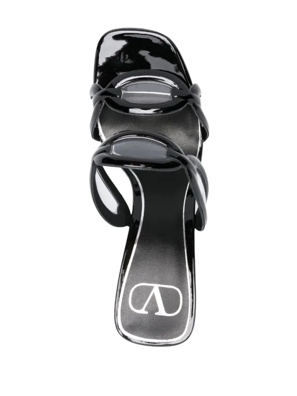 Valentino Garavani Chain transparent-heel Sandals | Black