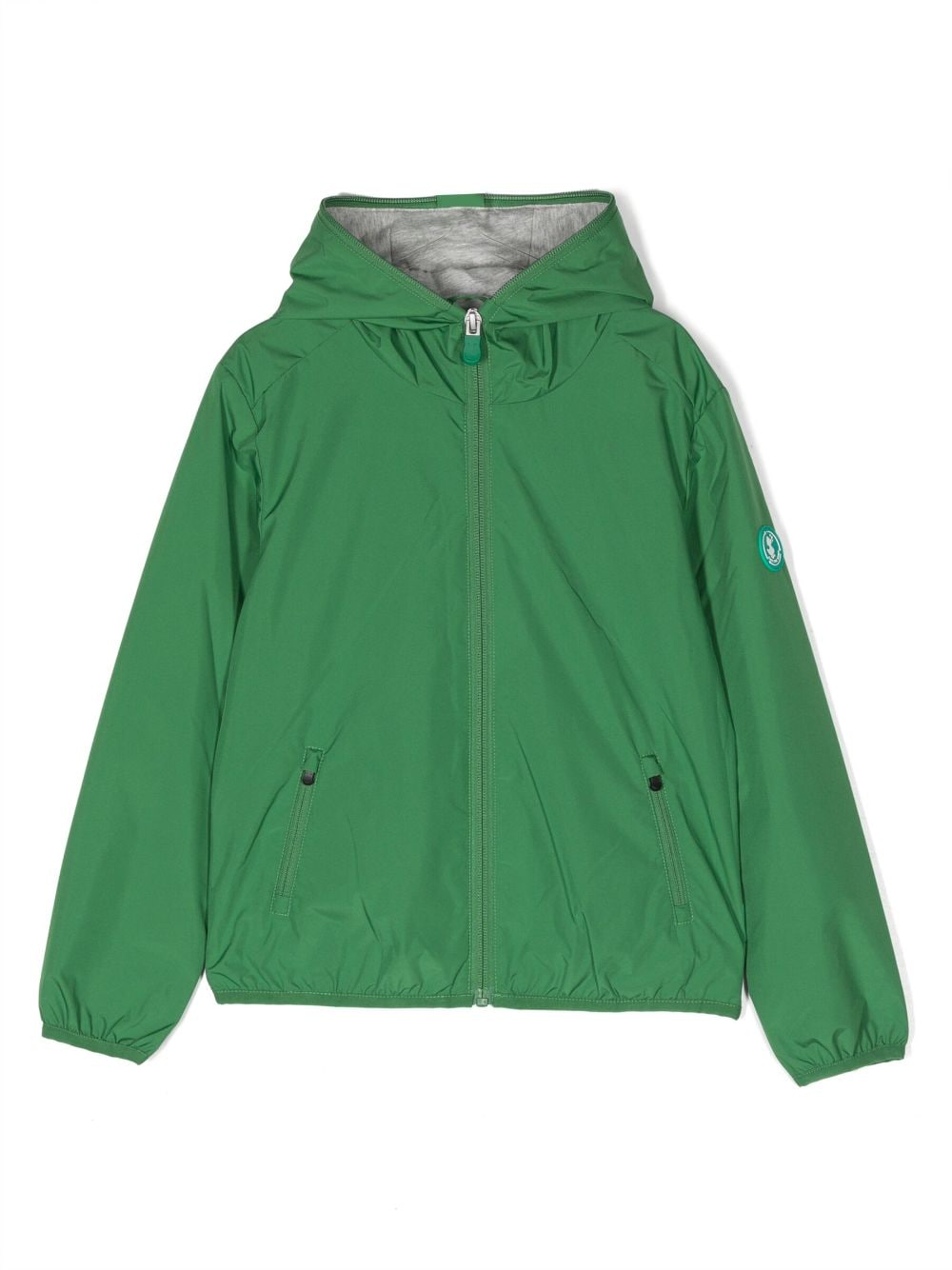 Save The Duck Kids logo-detail hooded jacket - Green