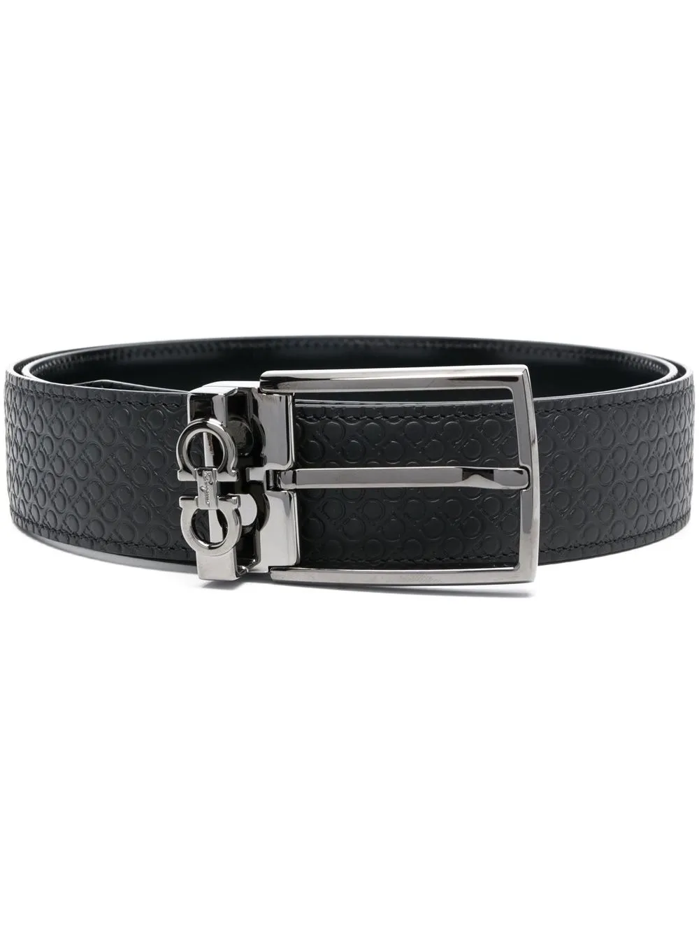 

Ferragamo Gancini-motif leather belt - Black