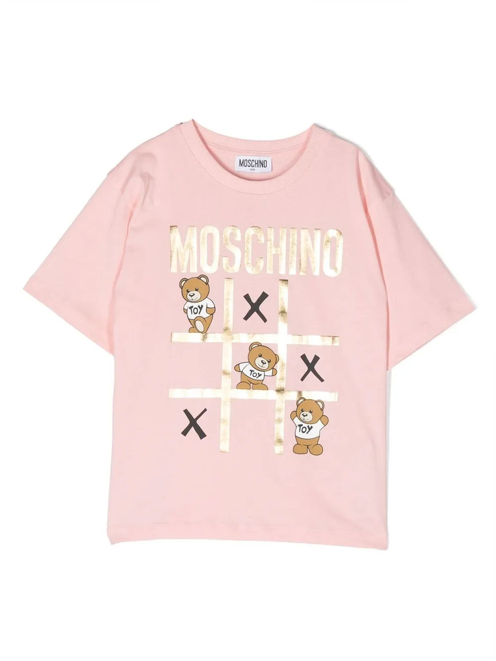 

Moschino Kids teddy bear-motif cotton T-shirt - Pink