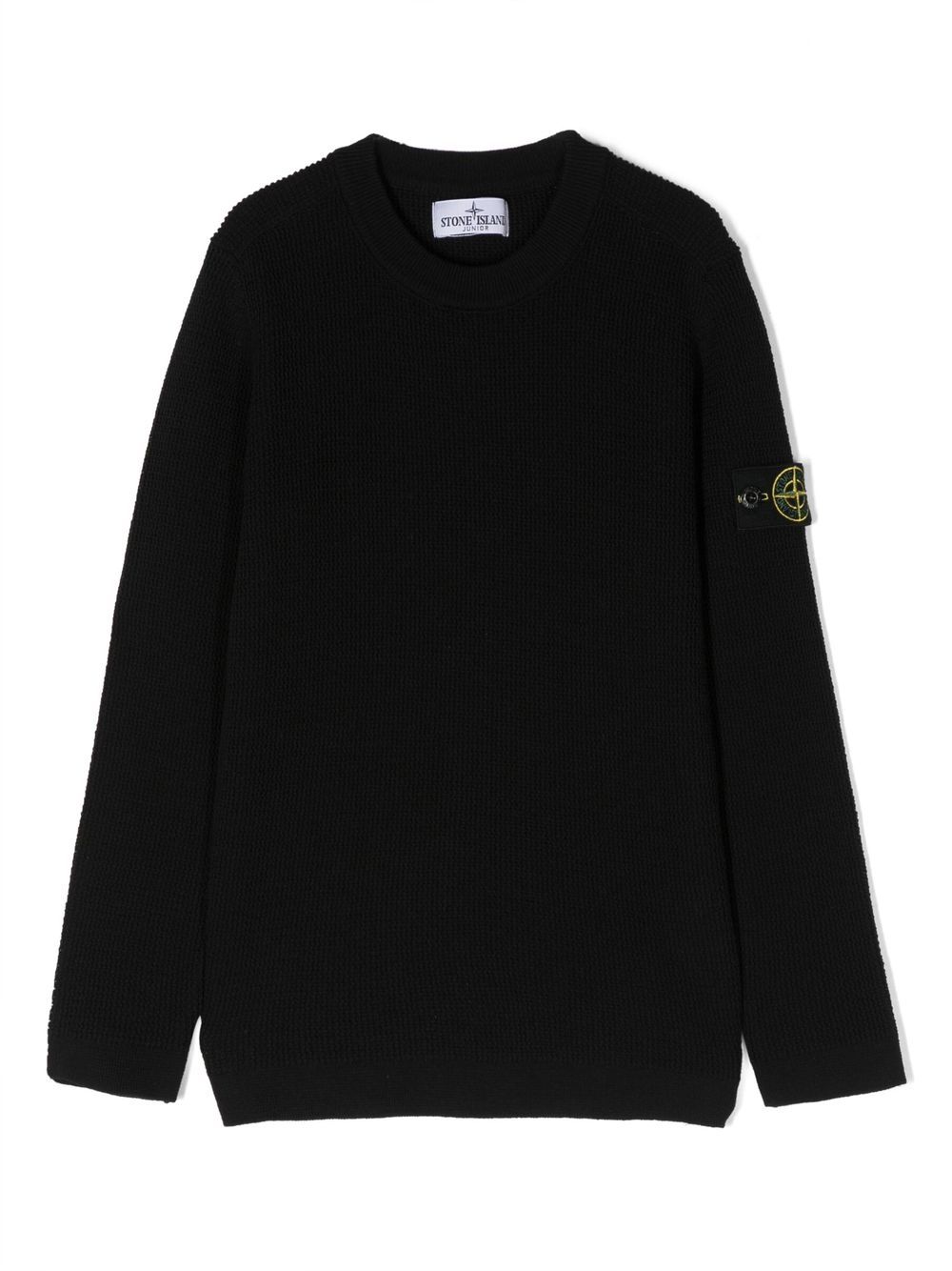 Stone Island Junior signature Compass-motif knitted jumper - Black