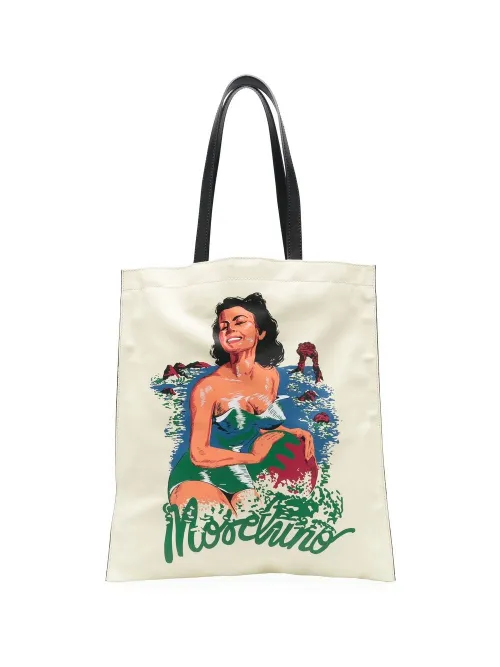 Sac cabas à imprimé graphique - Moschino - Modalova
