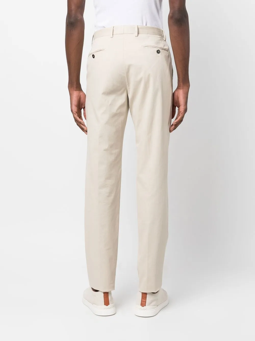 Shop Zegna Mid-rise Tailored Trousers In Neutrals