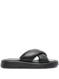 VAMSKO Pillow padded leather sandals - Black