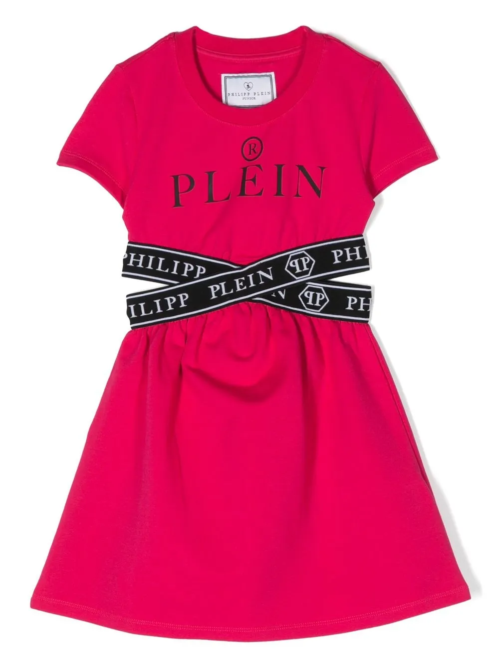 

Philipp Plein Junior logo-detail cotton dress - Pink