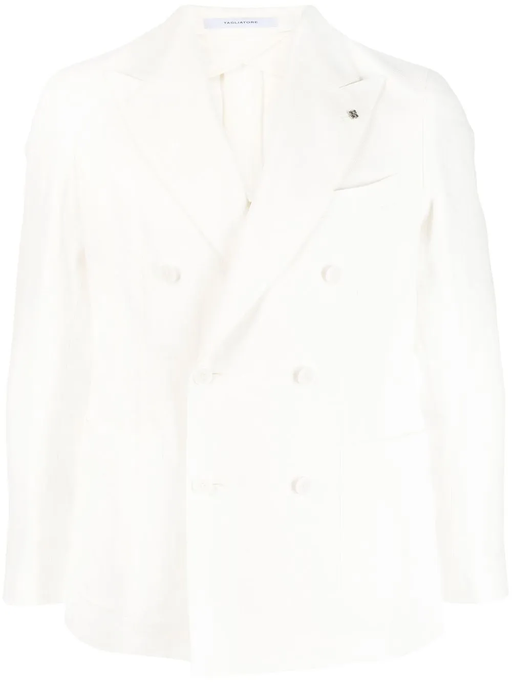 Tagliatore Double-breasted Suit Jacket In White