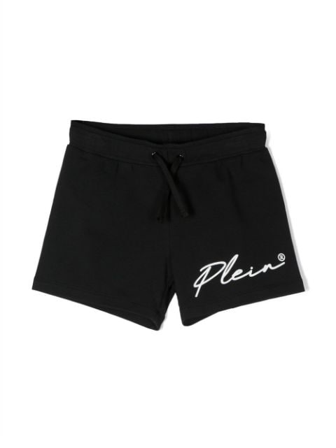 Philipp Plein Junior logo-detail cotton shorts