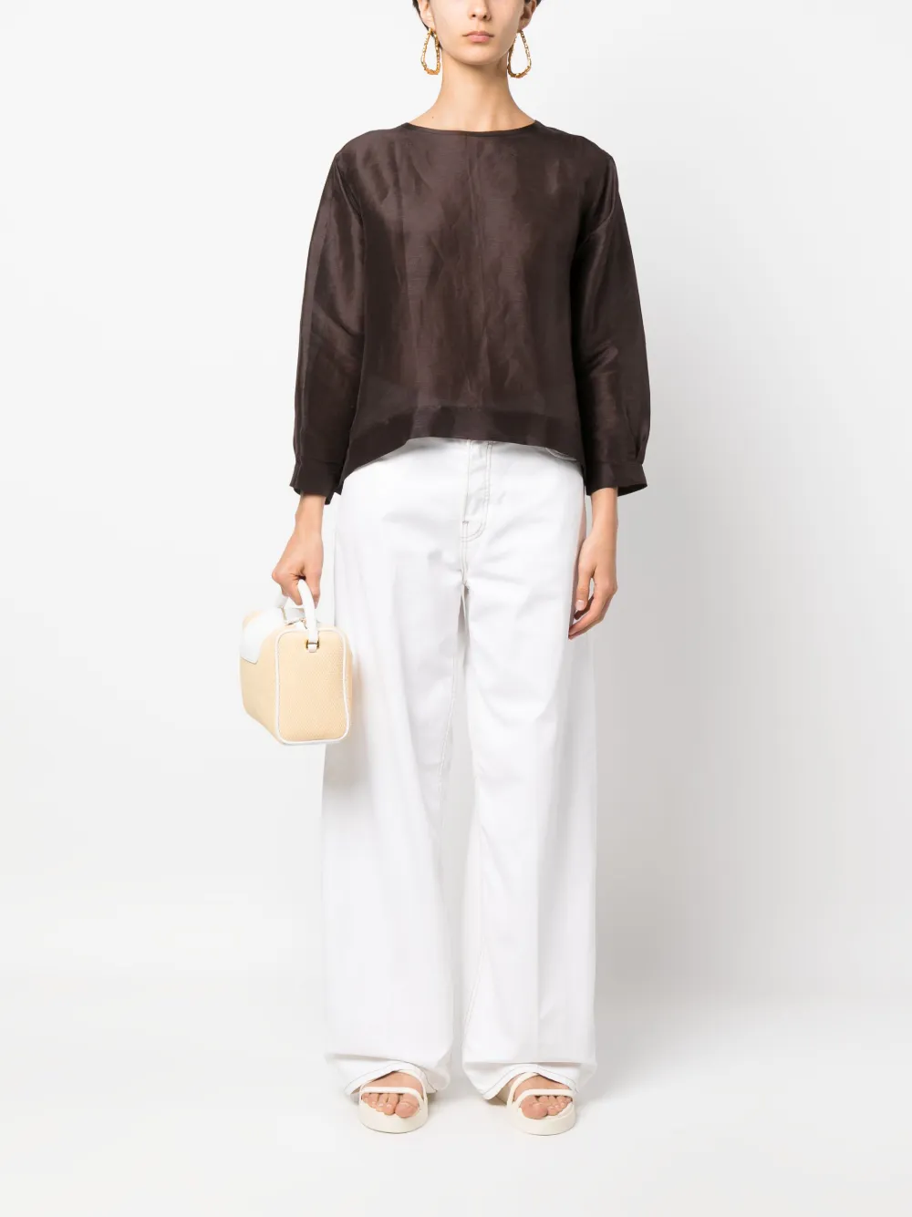 Haikure high-waisted wide-leg jeans - Wit