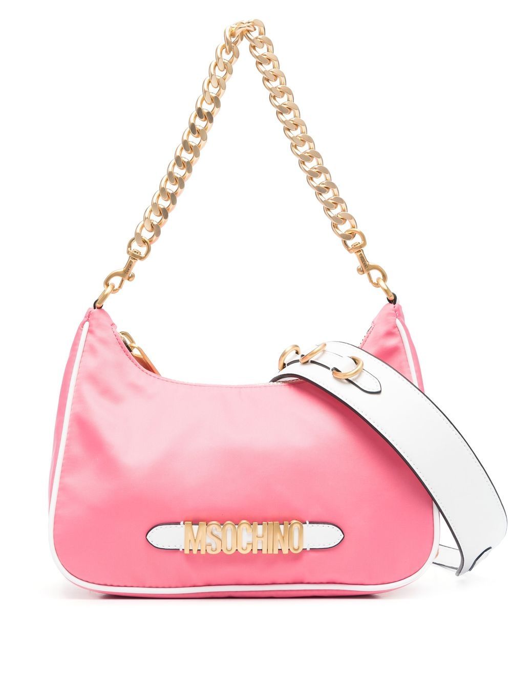 

Moschino logo-plaque detail shoulder bag - Pink